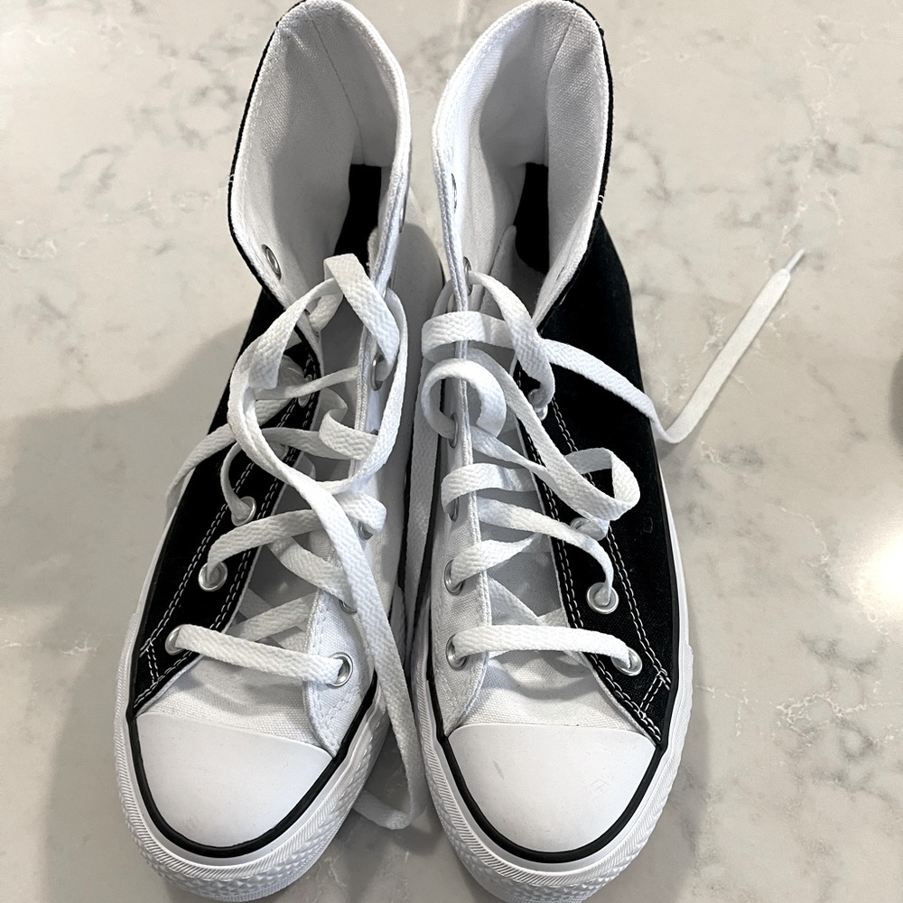 Custom Colorblock Platform canvas high top sneakers womens size 8